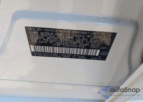 2015 Lexus Is 250 from USA, damaged, VIN JTHBF1D26F5047438